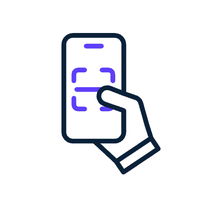 Please scan me — customer scanning the Abeco QR code