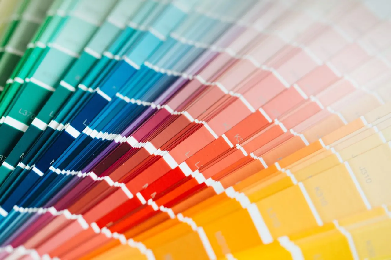 Colour palette swatches used when designing a brand website